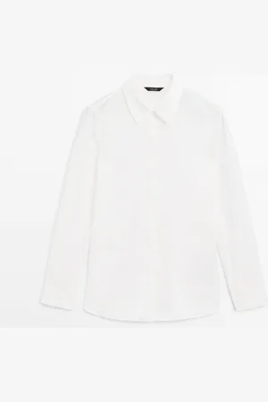Massimo Dutti Dames - Lichtgewicht Regular Fit 100% Lyocell Overhemd - Wit - 40