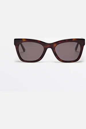 Massimo Dutti Dames - Vierkante Zonnebril Met Schildpadeffect - Bruin - 01