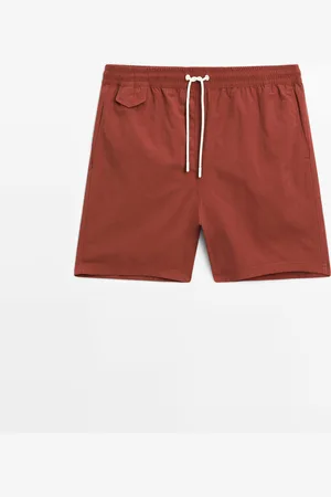 Massimo Dutti Heren - Effen Zwembroek Regular Fit - Terracotta - S