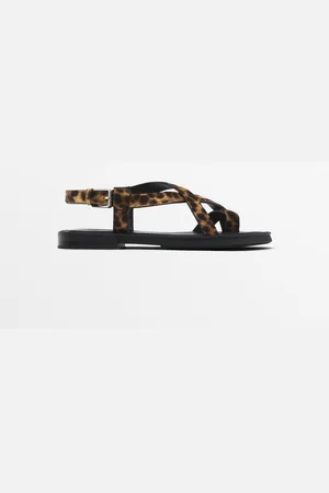 Massimo Dutti Dames - Kunstbonten Sandalen Met Dierenprint - Luipaard - 35