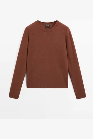 Massimo Dutti Dames - 100% Kasjmier Tricot Trui - Terracotta - Xs