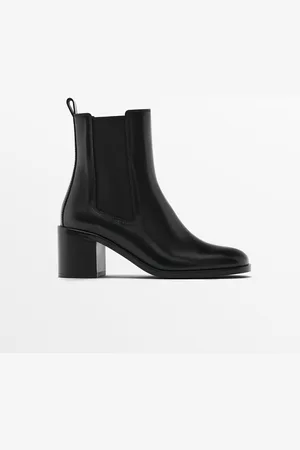 Massimo Dutti Dames - Chelsea Laars Met Hak - Zwart - 40