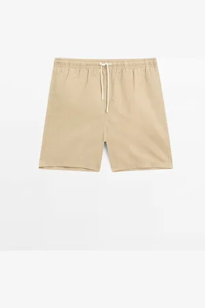 Massimo Dutti Heren - Effen Zwembroek Regular Fit - Zand - L