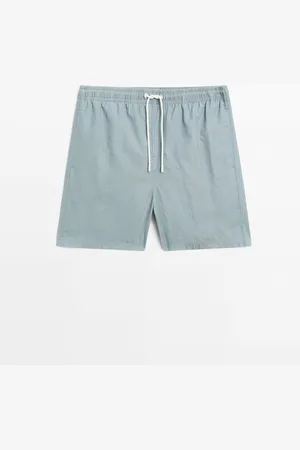 Massimo Dutti Heren - Effen Zwembroek Regular Fit - Verwassen Blauw - L