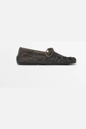 Massimo Dutti Dames - Geplooide Loafers Met Strik - Grijs - 35