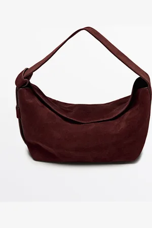 Massimo Dutti Dames - Splitsuède Schoudertas - Bordeaux - 01