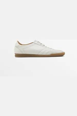 Massimo Dutti Dames - Witte Sneakers Met Sierstiksel - Wit - 40