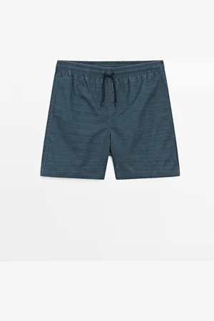 Massimo Dutti Heren - Regular Fit Zwembroek Met Fijne Print - Donkergrijs - L