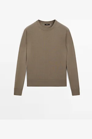 Massimo Dutti Dames - Tricot Trui Van Katoenmix - Molbruin - Xs