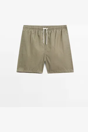 Massimo Dutti Heren - Effen Zwembroek Regular Fit - Ξεβαμμένο Χακί - L