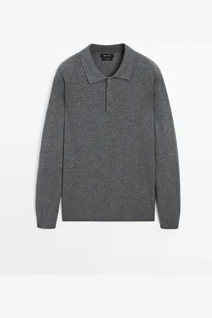 Massimo Dutti Heren - 100% Kasjmier Tricot Trui Met Polokraag - Vigoré Grijs - M