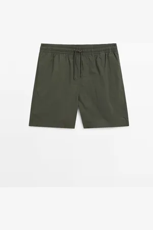 Massimo Dutti Heren - Effen Short Fit Zwembroek - Kaki - S