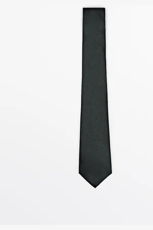 Massimo Dutti Heren - 100% Moerbeizijden Stropdas - Groen - 01