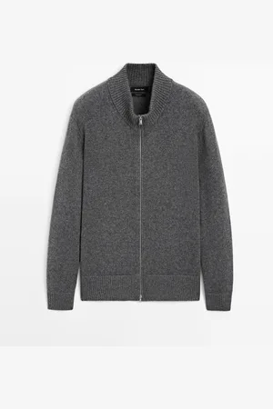 Massimo Dutti Heren - Kasjmier Bombervest Rits - Vigoré Grijs - M