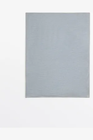Massimo Dutti Dames - 100% Kasjmier Tricot Sjaal - Hemelsblauw - 01