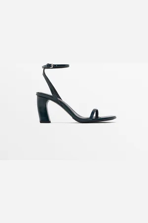 Massimo Dutti Dames - Gehakte Sandaal Met Bandje - Studio - Petroleum - 35