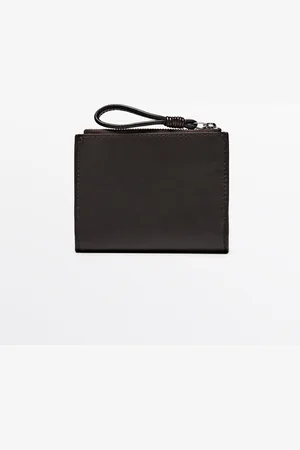 Massimo Dutti Dames - Nappaleren Portefeuille - Bruin - 01