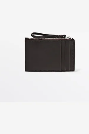 Massimo Dutti Dames - Kleine Nappaleren Portemonnee - Bruin - 01