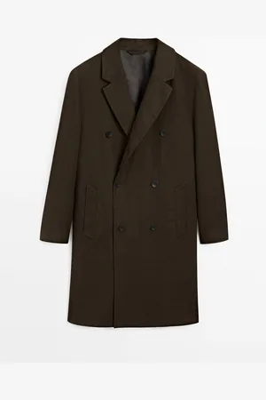 Massimo Dutti Heren - Trenchcoat Van Linnenmix - Limited Edition - Kaki - S-M