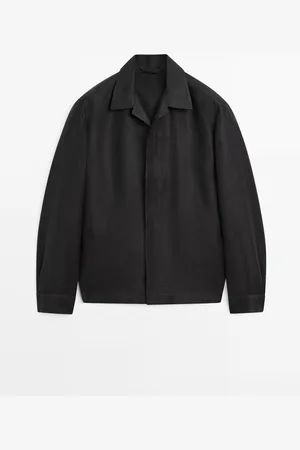 Massimo Dutti Heren - 100% Linnen Overshirt - Limited Edition - Lood - S