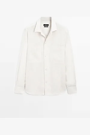Massimo Dutti Heren - Lichtgewicht 100% Linnen Overshirt - Limited Edition - Beige - Xl