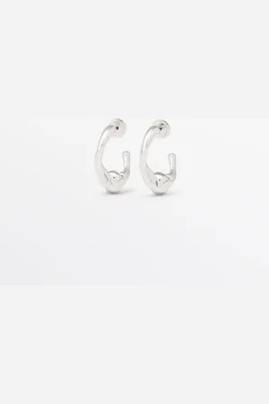 Massimo Dutti Dames - Oorringen Met Balletje - Zilver - 01