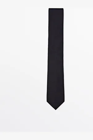 Massimo Dutti Heren - Twill Stropdas Van Katoen En Zijde - Blauw - 01