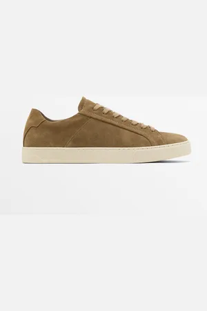 Massimo Dutti Heren - Sportschoenen Van Suède - Taupe - 40