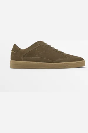 Massimo Dutti Heren - Sportschoenen Van Su??de - Kaki - 42