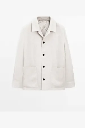 Massimo Dutti Heren - 100% Linnen Verwassen Overshirt - Limited Edition - Beige - L