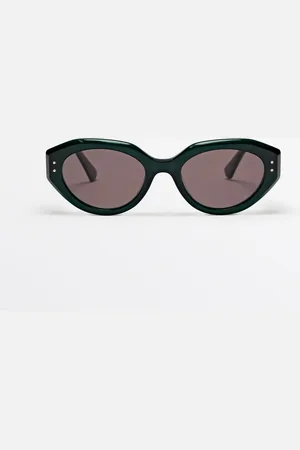 Massimo Dutti Dames - Ovale Zonnebril - Groen - 01