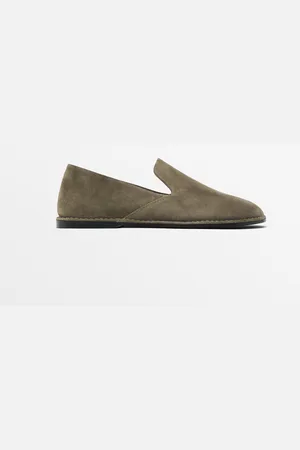Massimo Dutti Dames - Zachte Loafers - Kaki - 39