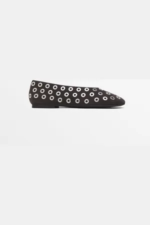 Massimo Dutti Dames - Ballerina Met Metalen Details - Bruin - 42