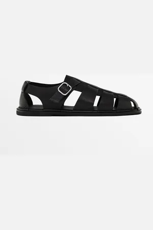 Massimo Dutti Heren - Leren Bandjessandaal - Limited Edition - Zwart - 41