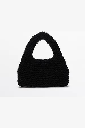 Massimo Dutti Dames - Mini Splitsuède Crochet Tas - Limited Edition - Zwart - 01