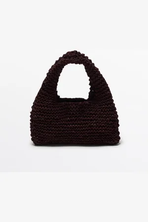 Massimo Dutti Dames - Mini Splitsuède Crochet Tas - Limited Edition - Granaat - 01