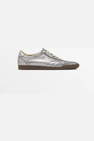 Massimo Dutti Dames - Metallic Sneakers - Zilver - 40