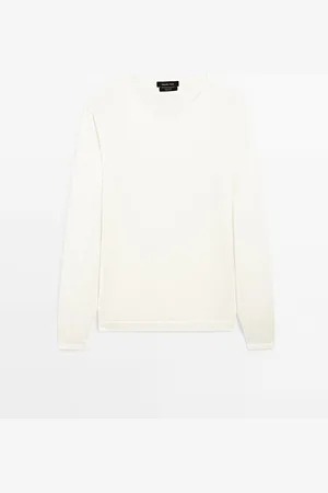 Massimo Dutti Heren - 100% Katoenen Trui Van Fijn Tricot - Ecru - S