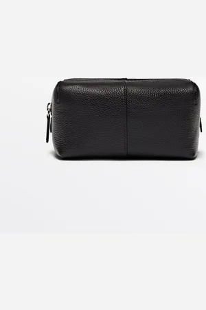 Massimo Dutti Heren - Nappaleren Toilettas - Bruin - 01
