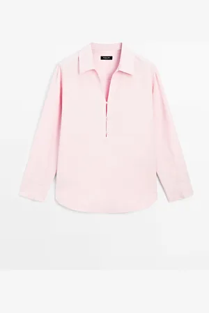 Massimo Dutti Dames - Lichtgewicht Blouse Met Polokraag - Paars - Xs