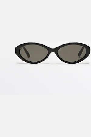 Massimo Dutti Dames - Kleine Ovale Zonnebril - Zwart - 01