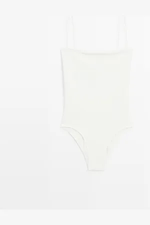 Massimo Dutti Dames - Bandeau Badpak Met Detail Op Rugpand - Ecru - Xs