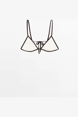 Massimo Dutti Dames - Combi Triangel Bikinitop - Ecru - L