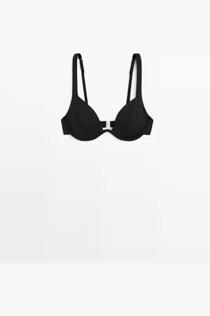 Massimo Dutti Dames - Bikinitop Met Beugel - Zwart - M