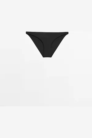 Massimo Dutti Dames - Set Bikinibroekje En Bikinitop Met Beugel - Zwart - L