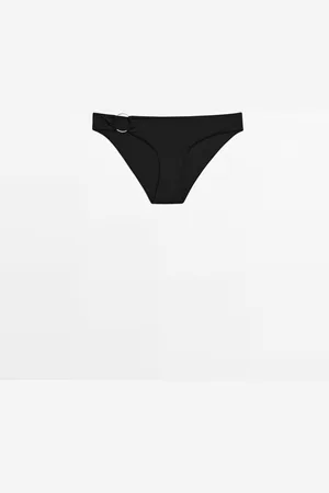Massimo Dutti Dames - Bikinibroekje Met Ring - Zwart - L