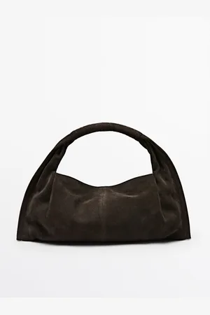 Massimo Dutti Dames - Splitsuède Handtas - Bruin - 01