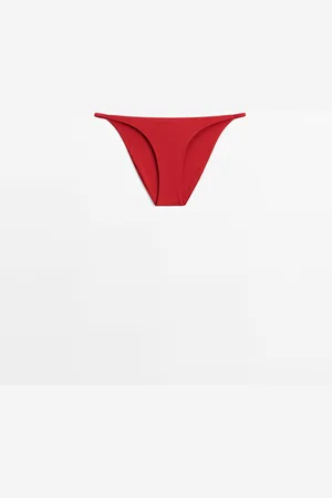 Massimo Dutti Dames - Bikinibroekje Met Smalle Bandjes - Rood - Xs
