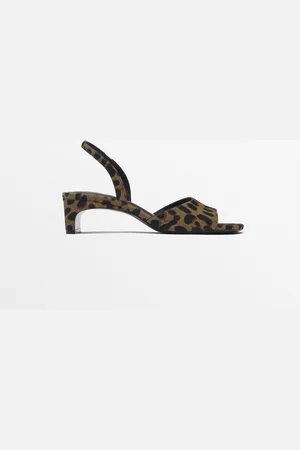 Massimo Dutti Dames - Sandaal Met Hoge Hak En Dierenprint - Luipaard - 42