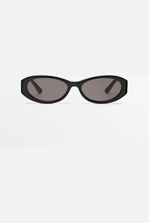 Massimo Dutti Dames - Kleine Ovale Zonnebril - Zwart - 01